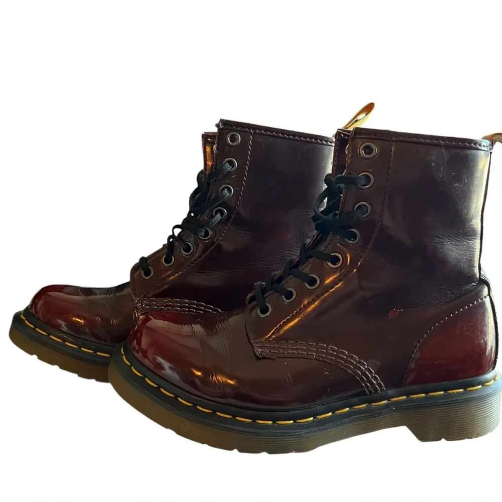 Dr Martens 1460 14585 Cherry Red Vegan Leather Ankle Boots Women’s US 6 - Picture 8 of 15